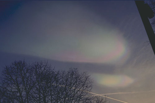 Nacreous Clouds above Contrails - Courtesy Manchester Astronomical Society